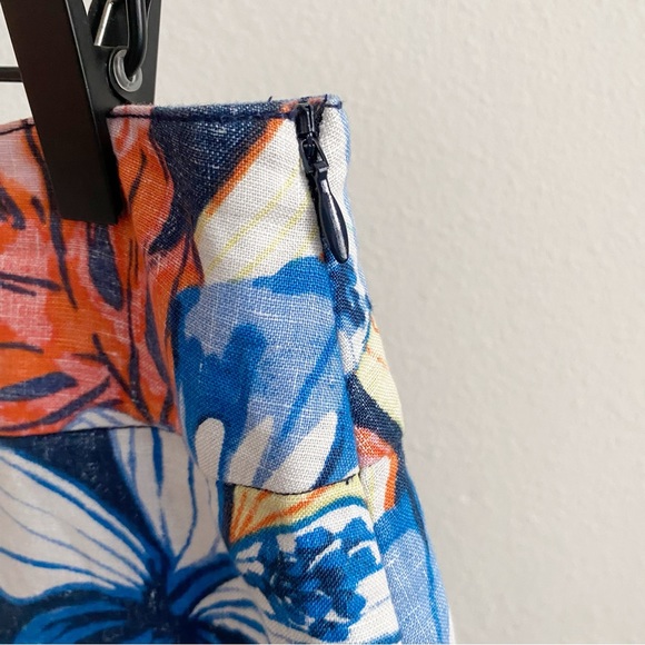 Tommy Bahama Tropical Floral Short Lined Linen Skirt size 4 - Picture 4 of 10